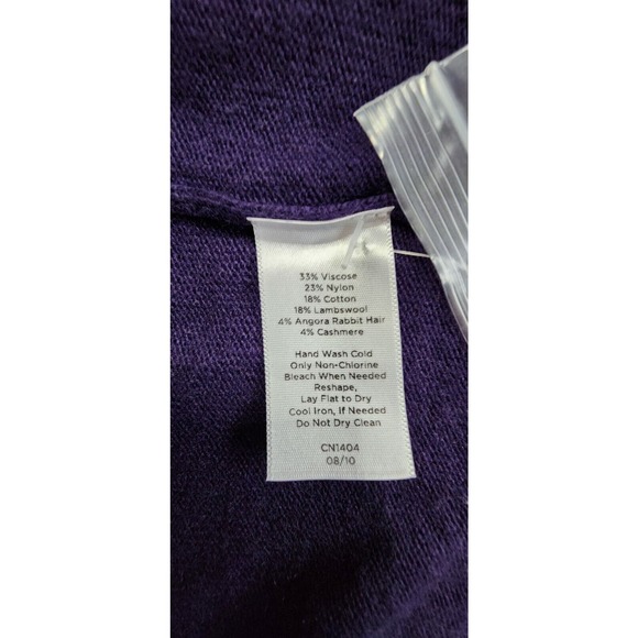 Talbots Womens Cashmere Blend Lightweight Cardigan Sequened Buttons L - Picture 4 of 9